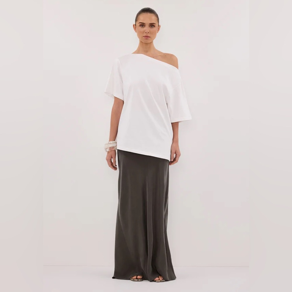 DISSH ADDISON PETROL BIAS CUPRO MAXI SKIRT - Picture 2 of 2